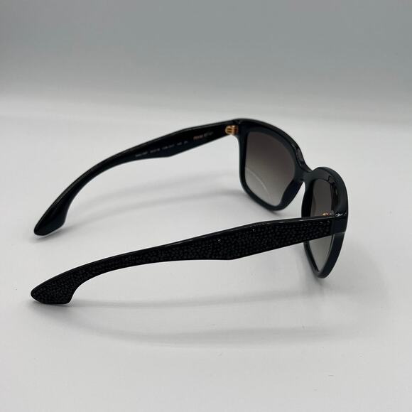 Mui Mui Black Square Sunglasses with Studded Frames - Picture 3 of 8